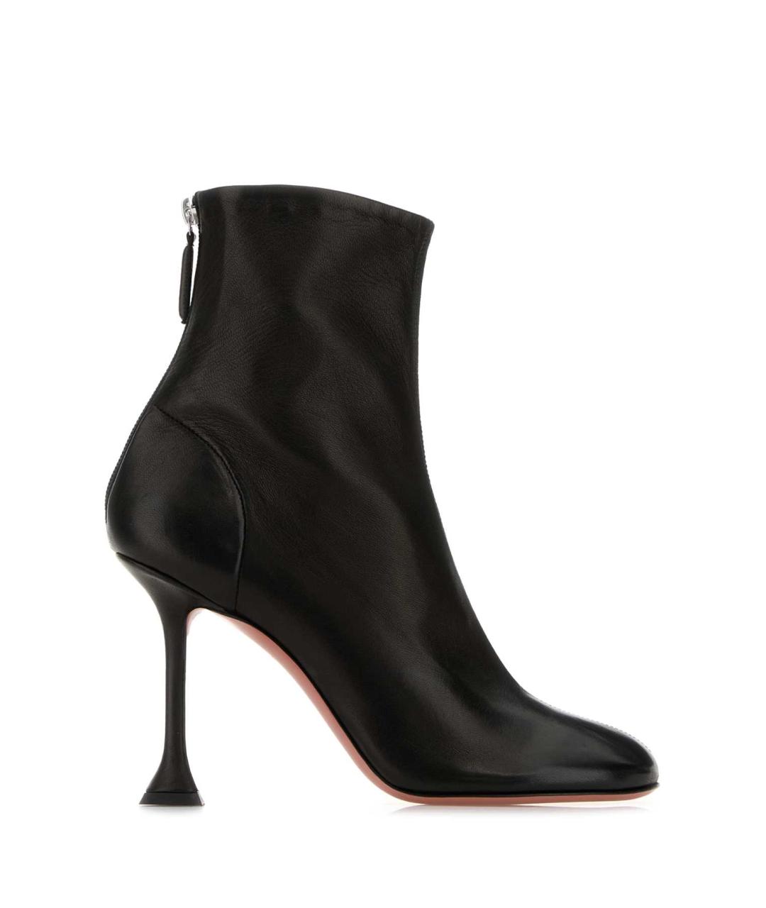 Amina Muaddi Черные кожаные полусапоги, фото 1