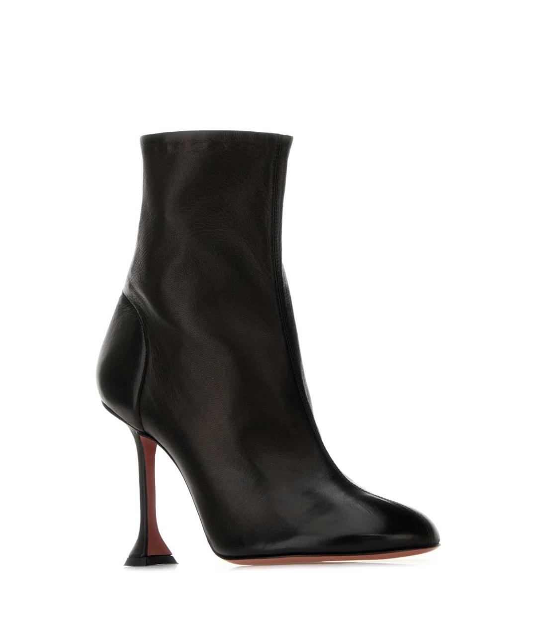 Amina Muaddi Черные кожаные полусапоги, фото 2