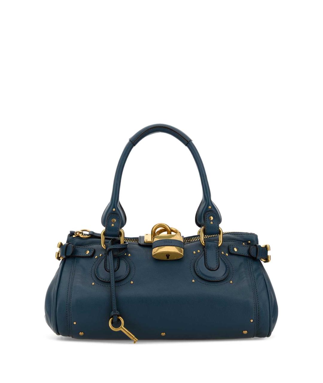 CHLOE Синяя кожаная сумка с короткими ручками, фото 1