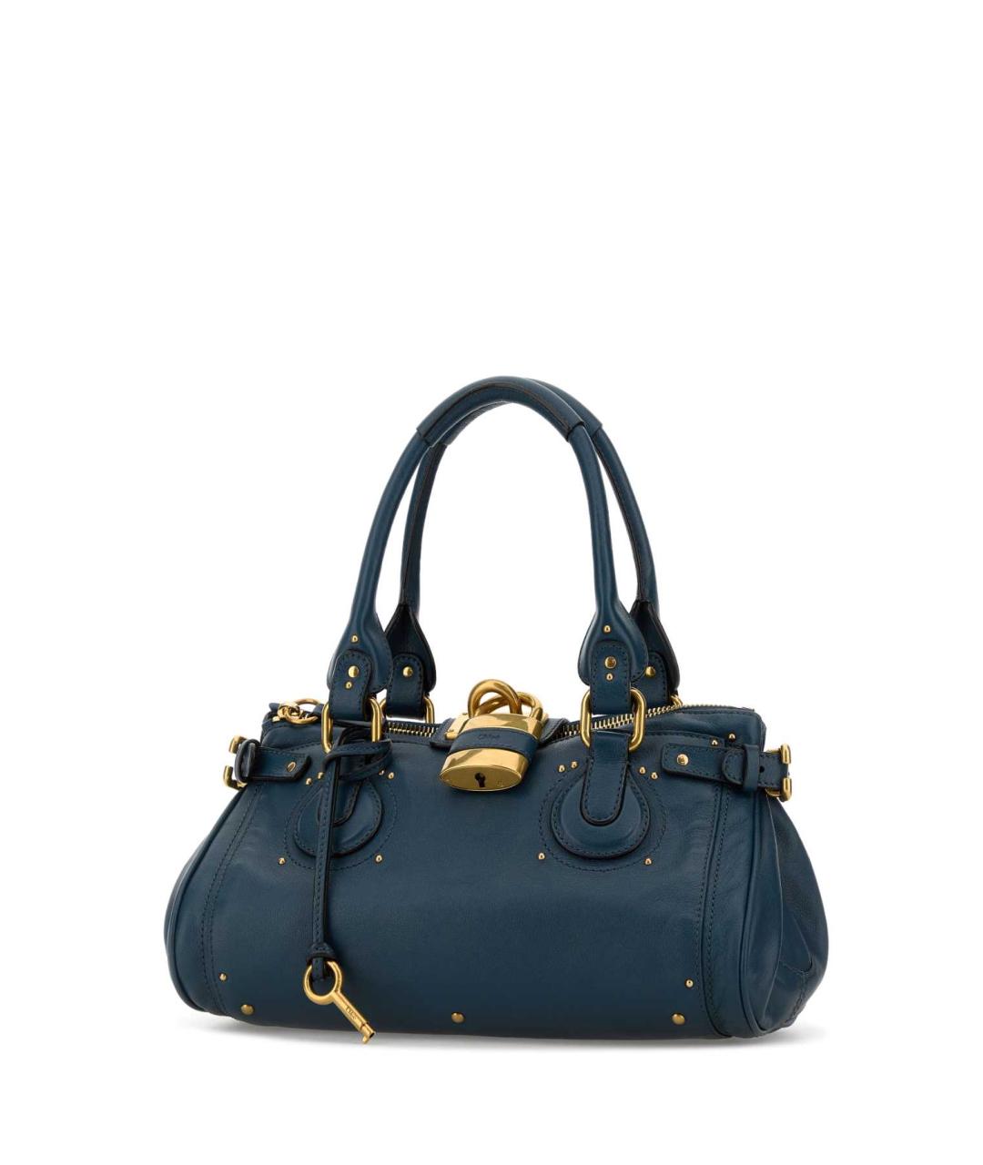 CHLOE Синяя кожаная сумка с короткими ручками, фото 2