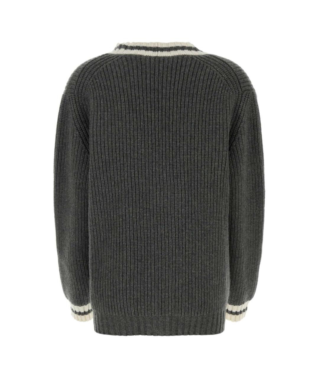 MIU MIU Серый кашемировый кардиган, фото 2