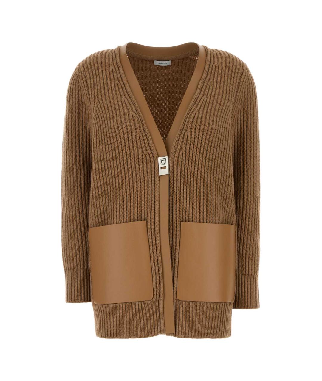 FERRAGAMO Бежевый шерстяной кардиган, фото 1