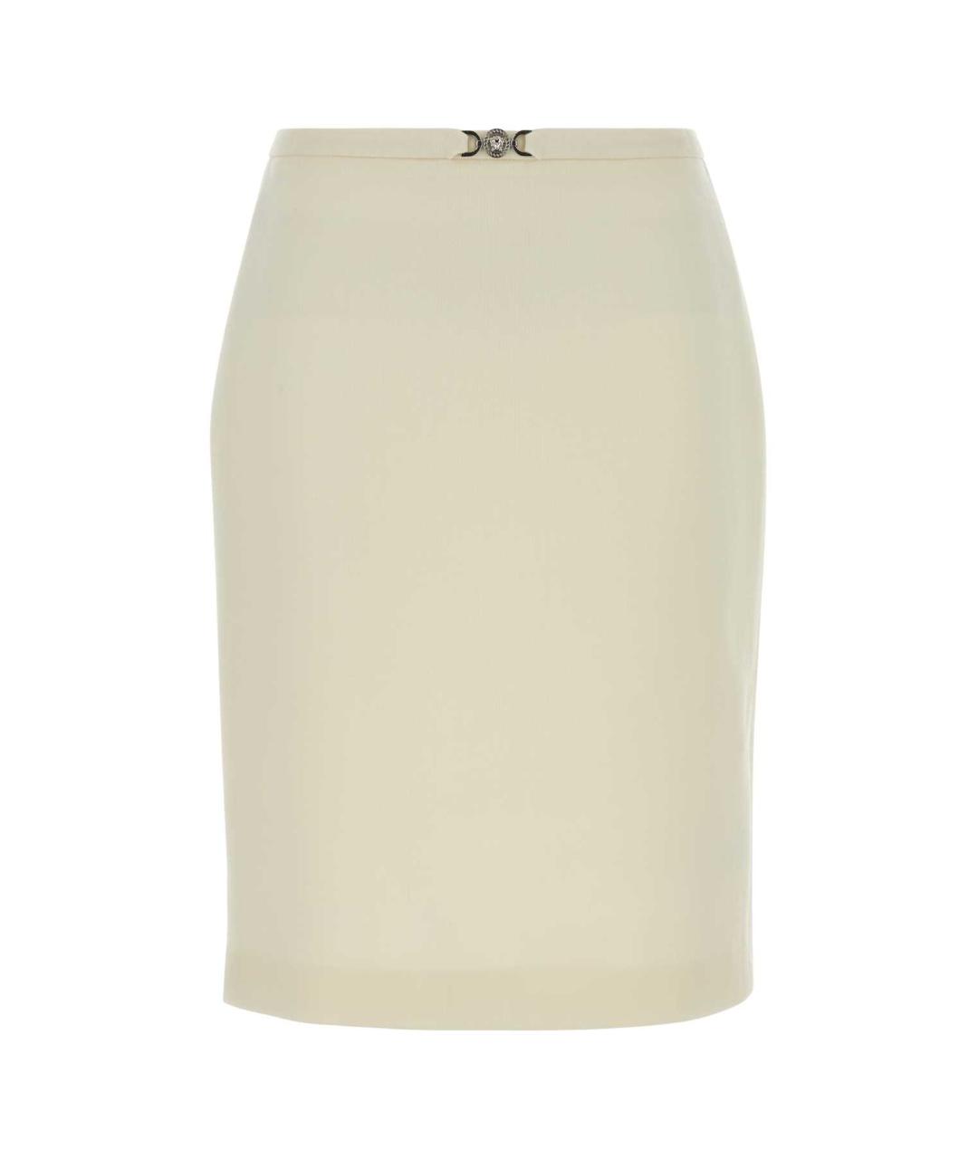 VERSACE Белая шерстяная юбка миди, фото 1