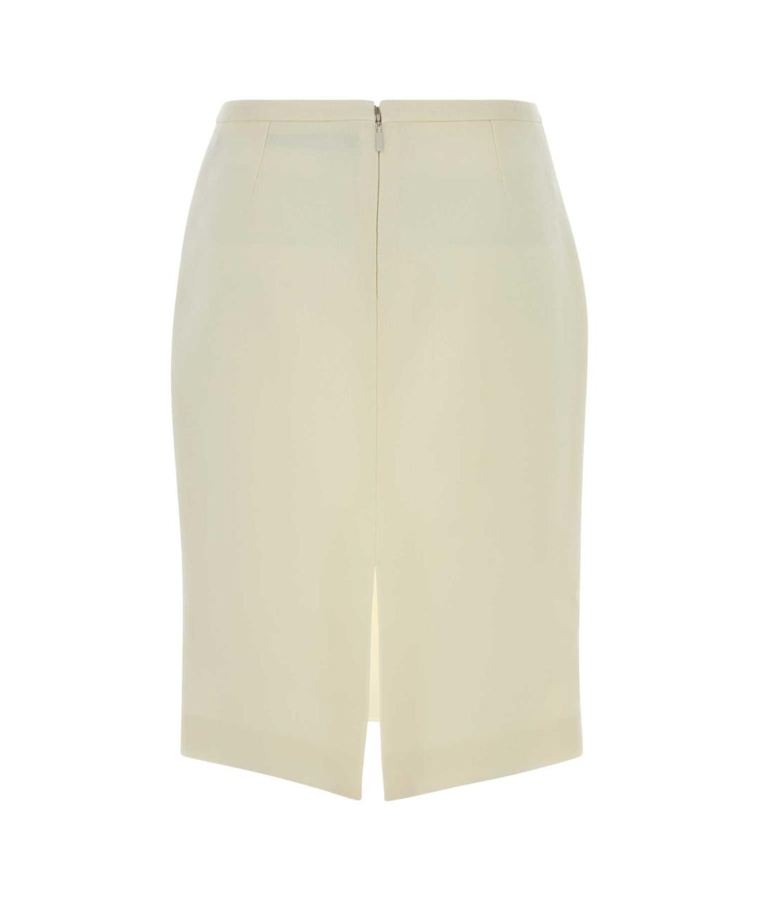 VERSACE Белая шерстяная юбка миди, фото 2