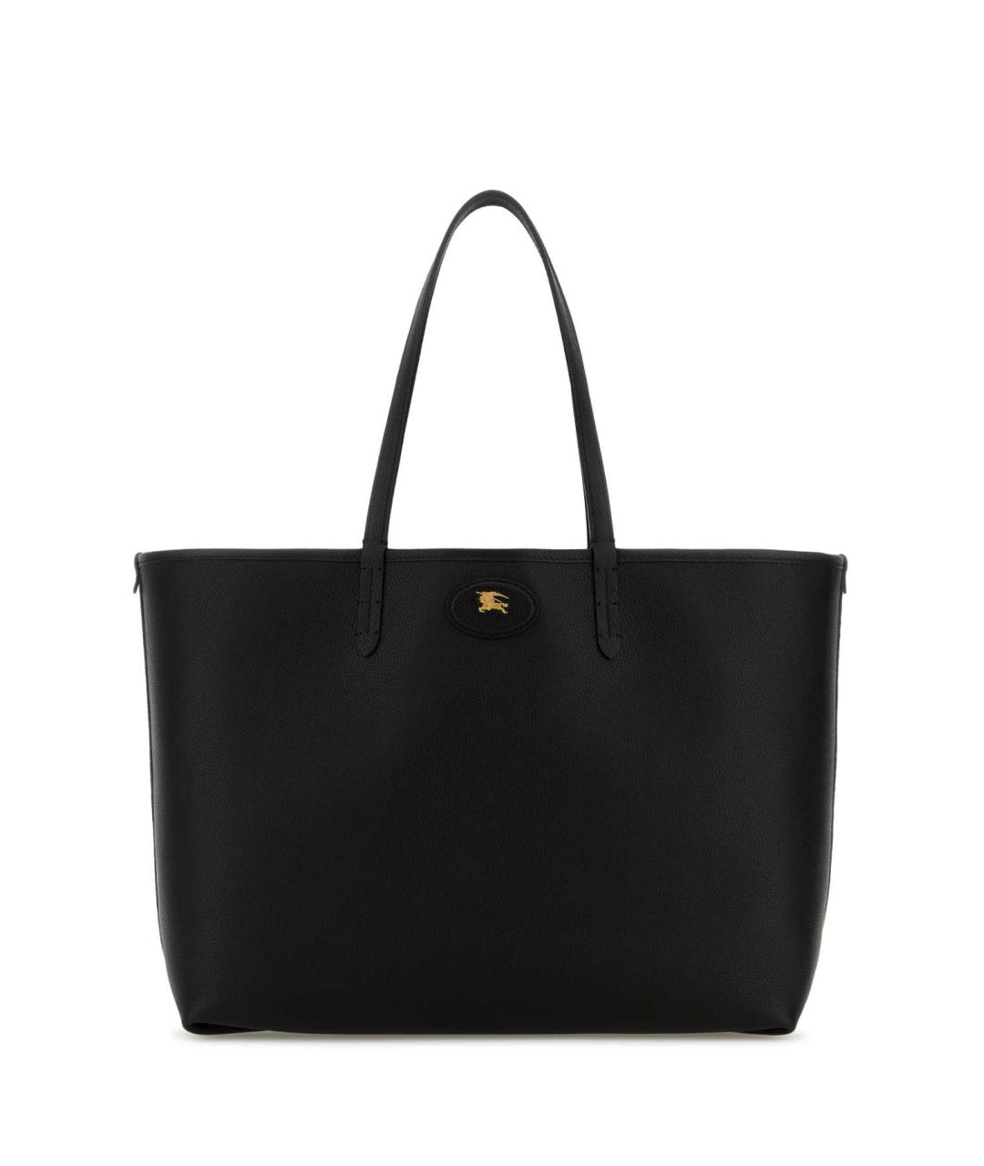 BURBERRY Черная кожаная сумка тоут, фото 1