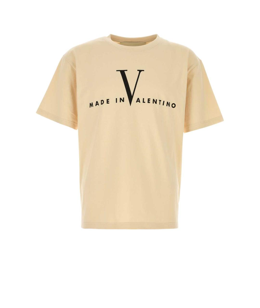 VALENTINO Бежевая хлопковая футболка, фото 1