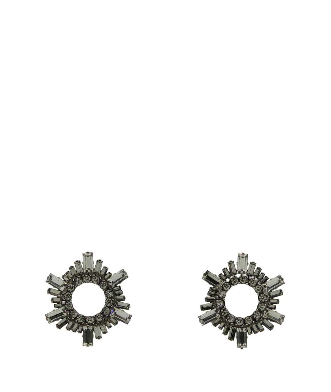 Amina Muaddi Черные металлические серьги, фото 1