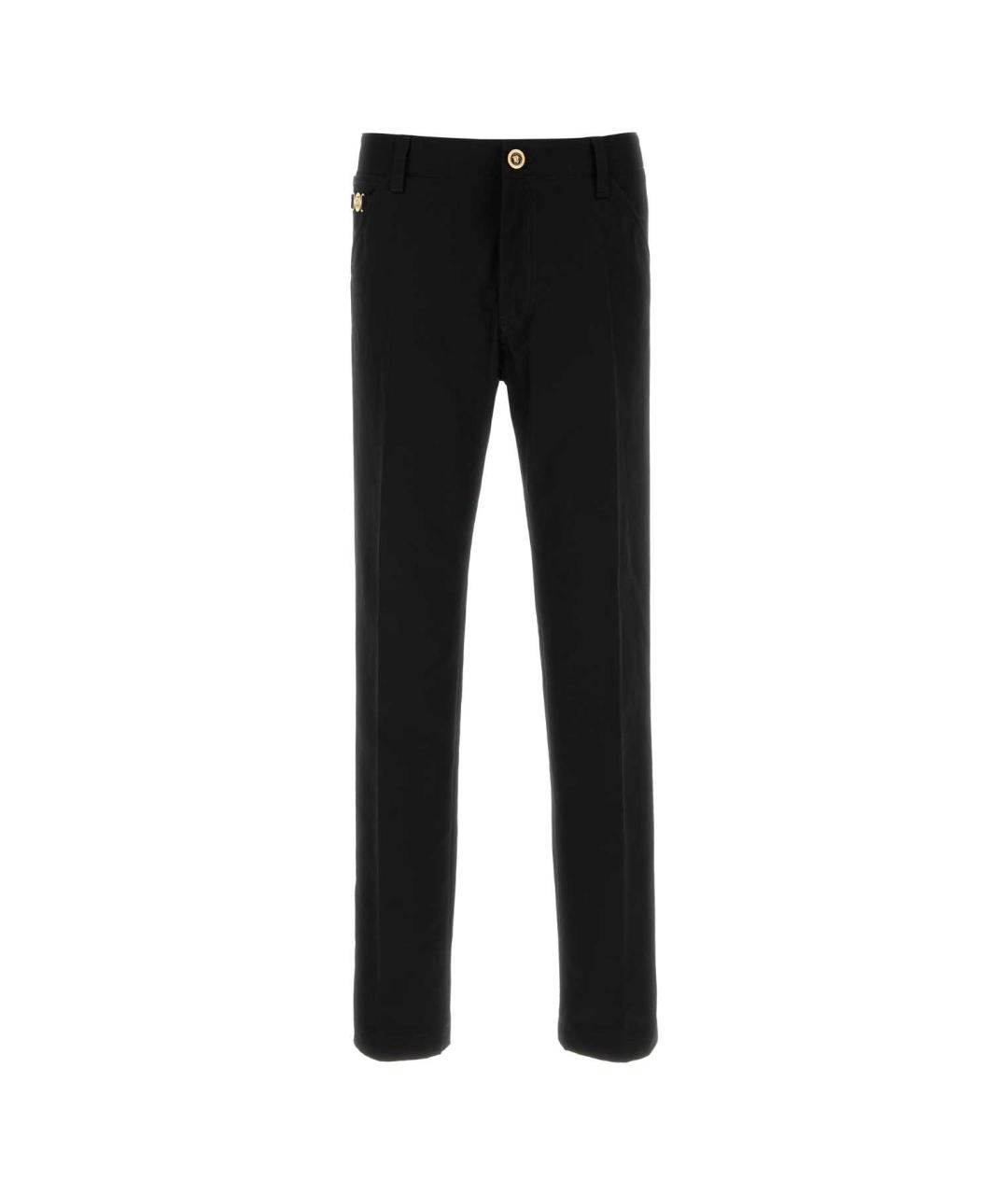 VERSACE Черные хлопковые повседневные брюки, фото 1