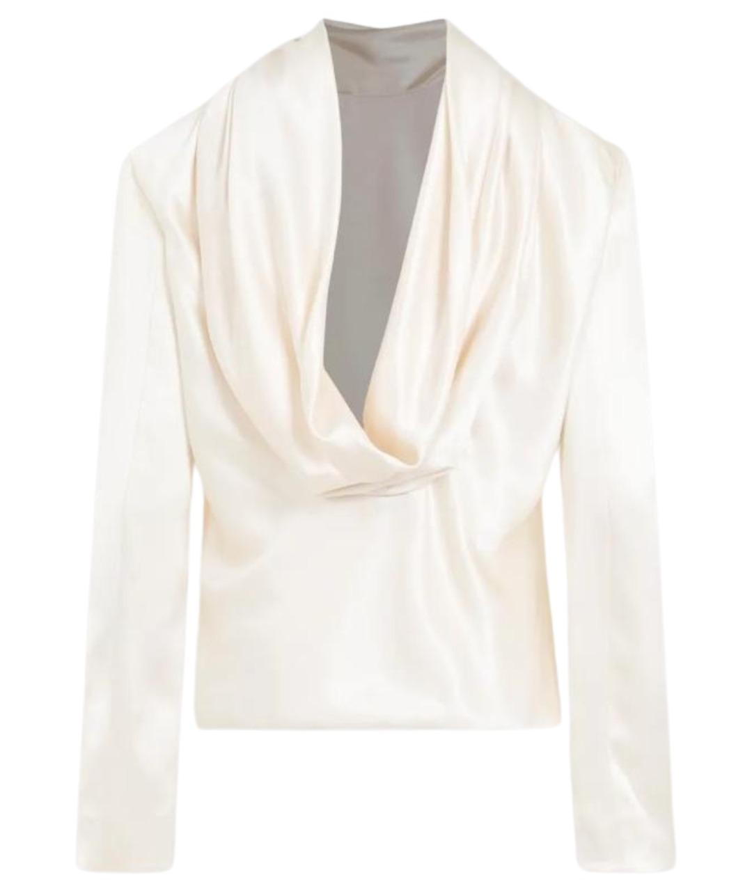 SAINT LAURENT Бежевая шелковая блузы, фото 2