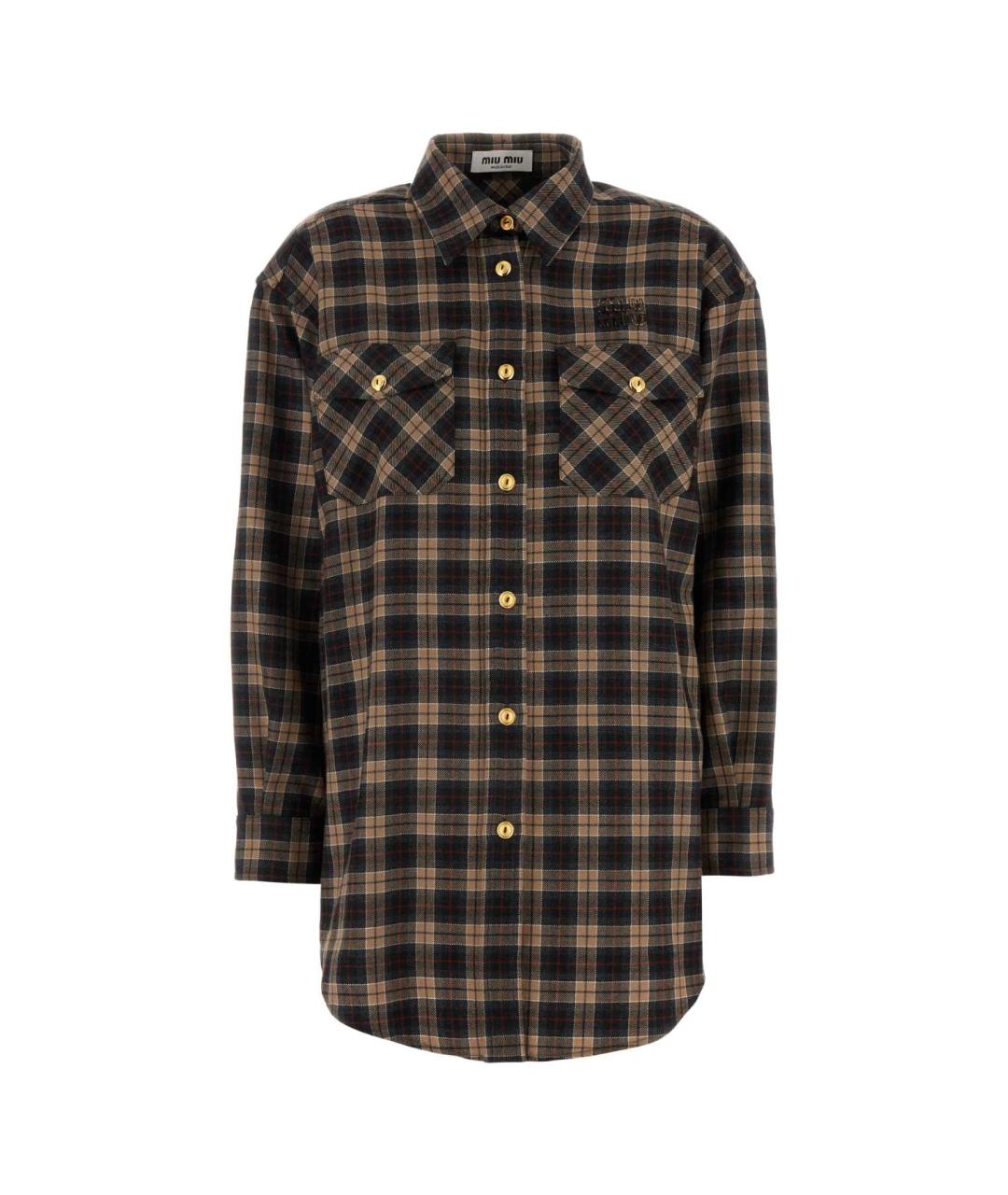 MIU MIU Мульти шерстяная рубашка, фото 1