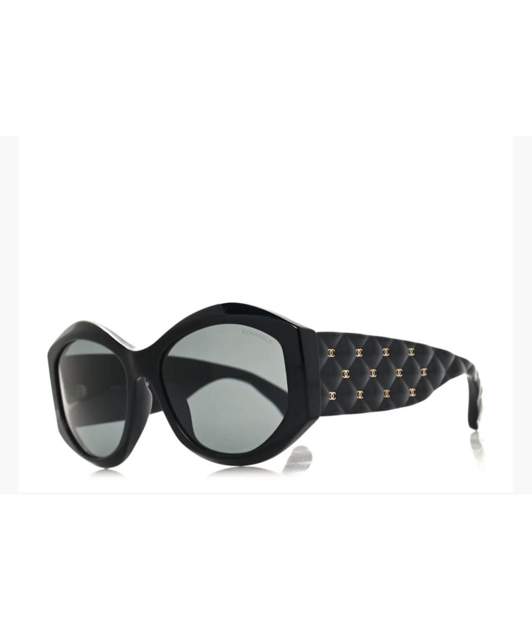 CHANEL Черные пластиковые солнцезащитные очки, фото 2