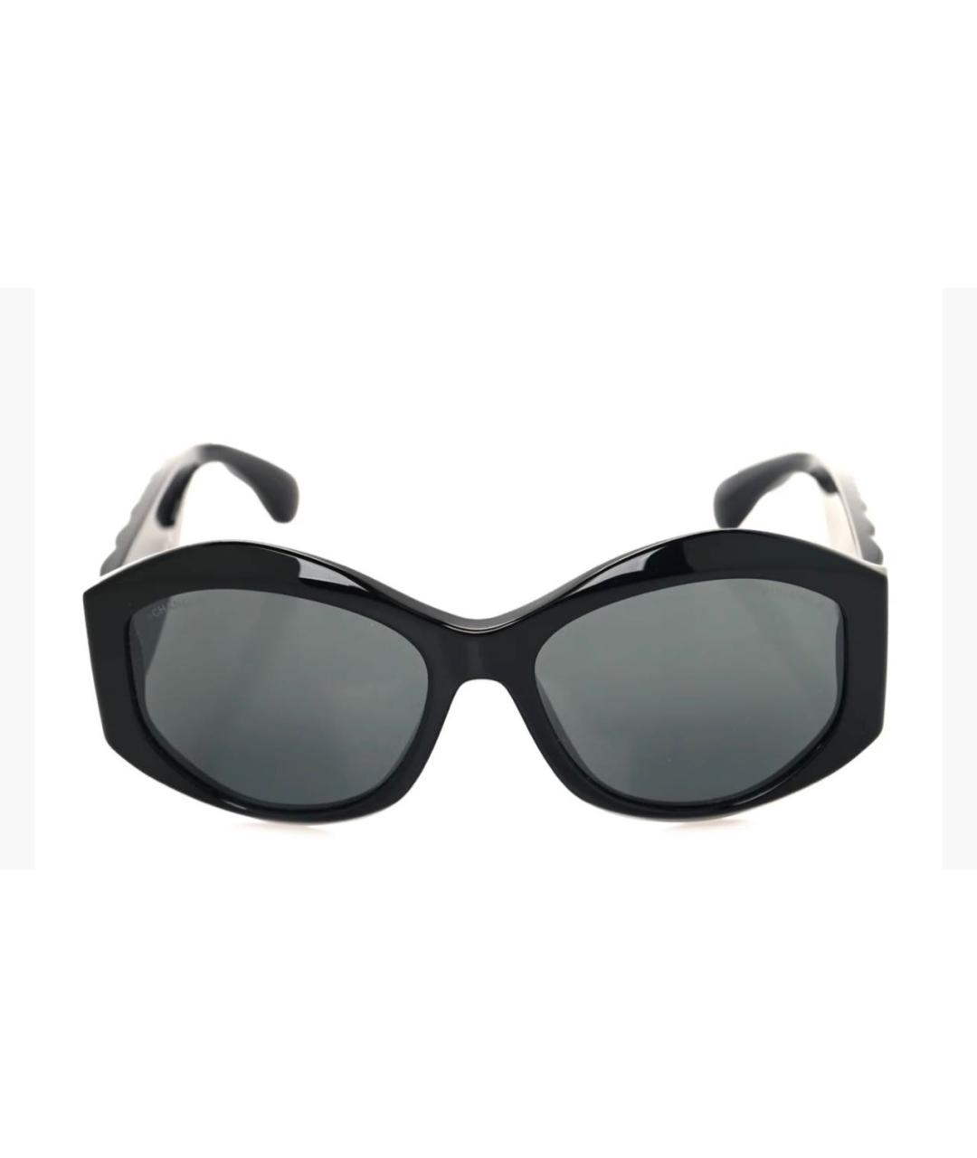 CHANEL Черные пластиковые солнцезащитные очки, фото 1