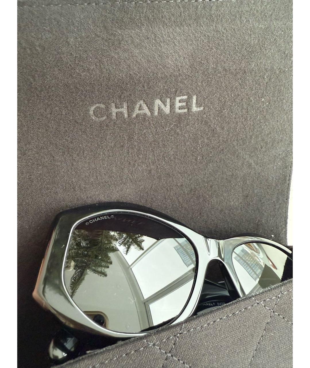 CHANEL Черные пластиковые солнцезащитные очки, фото 6