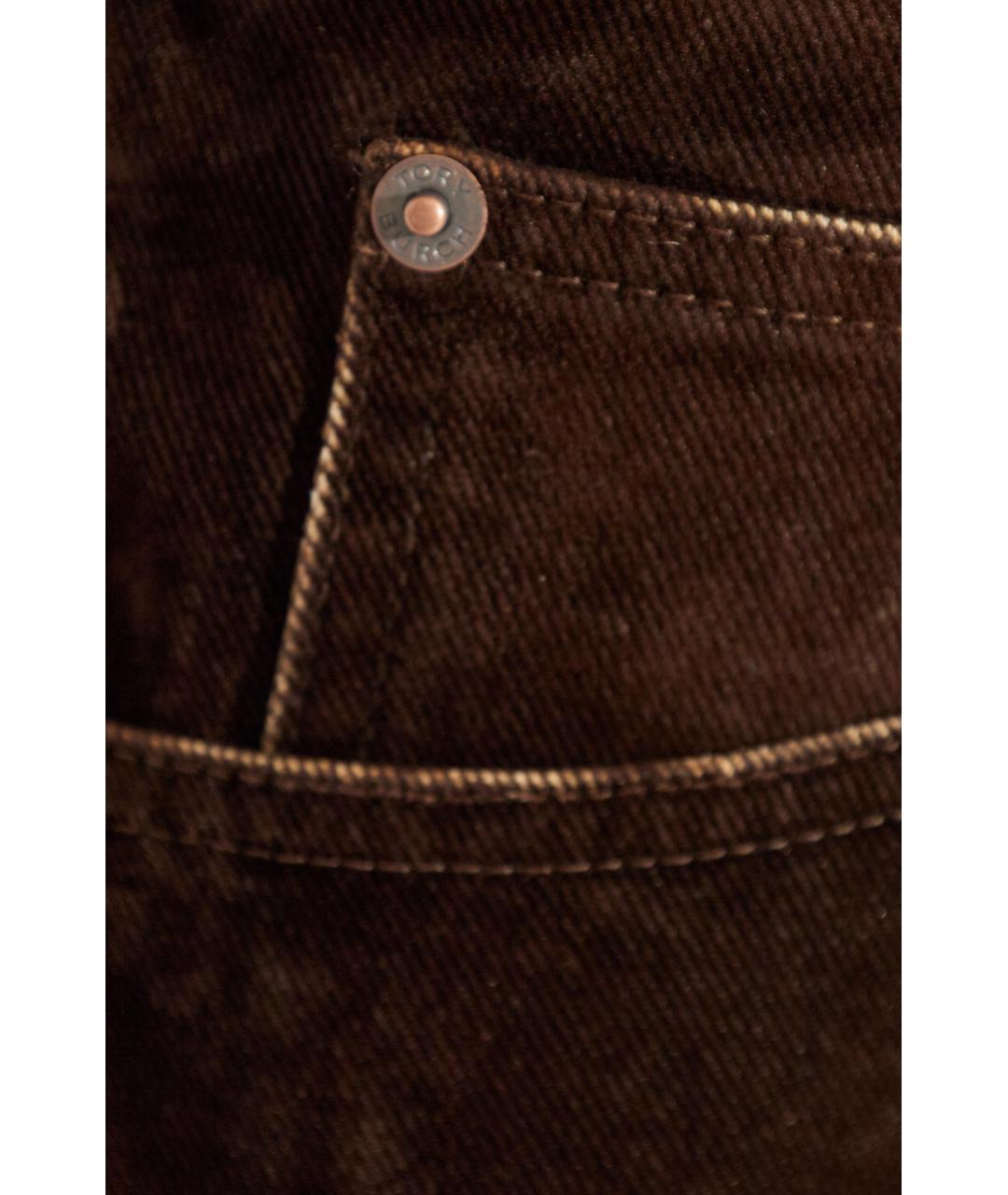 TORY BURCH Коричневые хлопковые прямые джинсы, фото 2