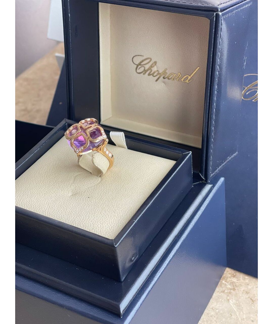 CHOPARD Фиолетовое кольцо из розового золота, фото 2