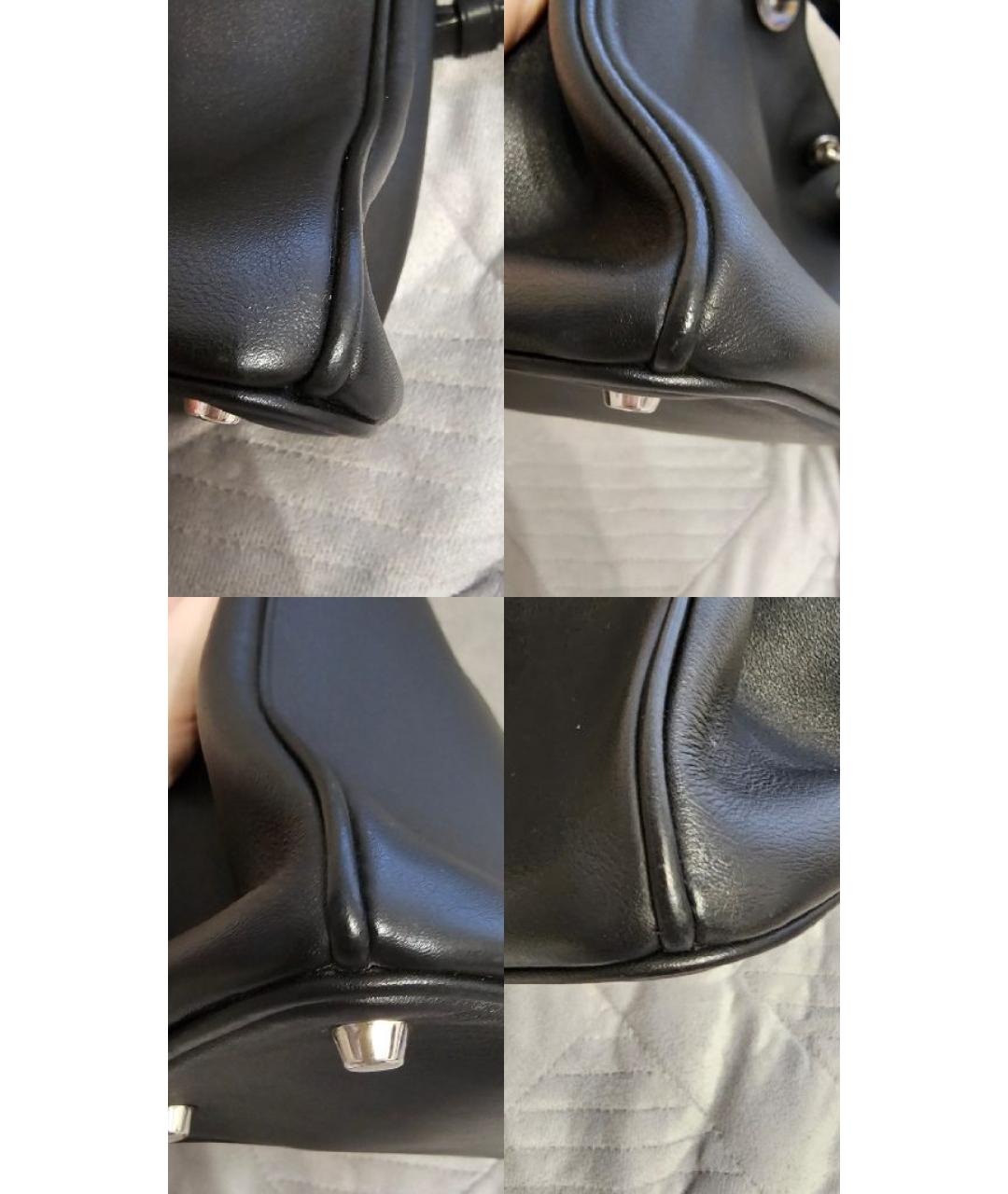 CHRISTIAN DIOR Черная кожаная сумка тоут, фото 6