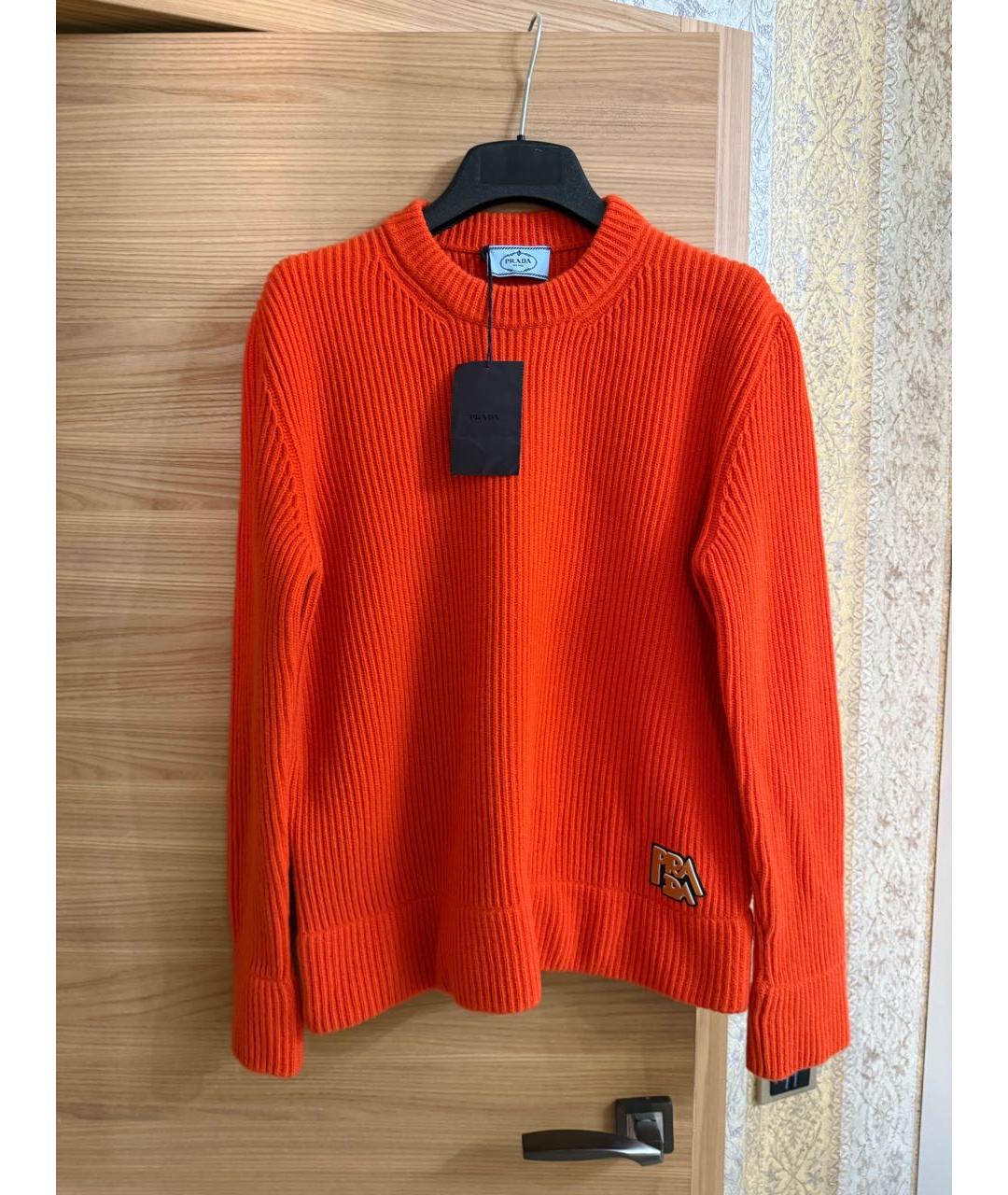 PRADA Оранжевый шерстяной джемпер / свитер, фото 8