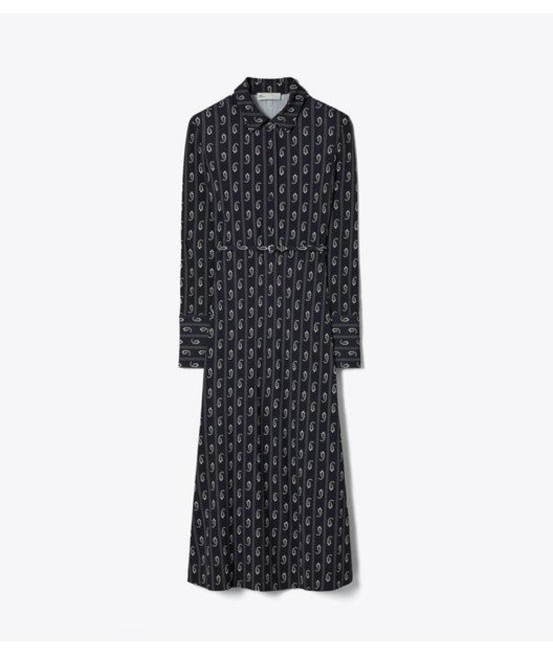 TORY BURCH Темно-синее вискозное повседневное платье, фото 3