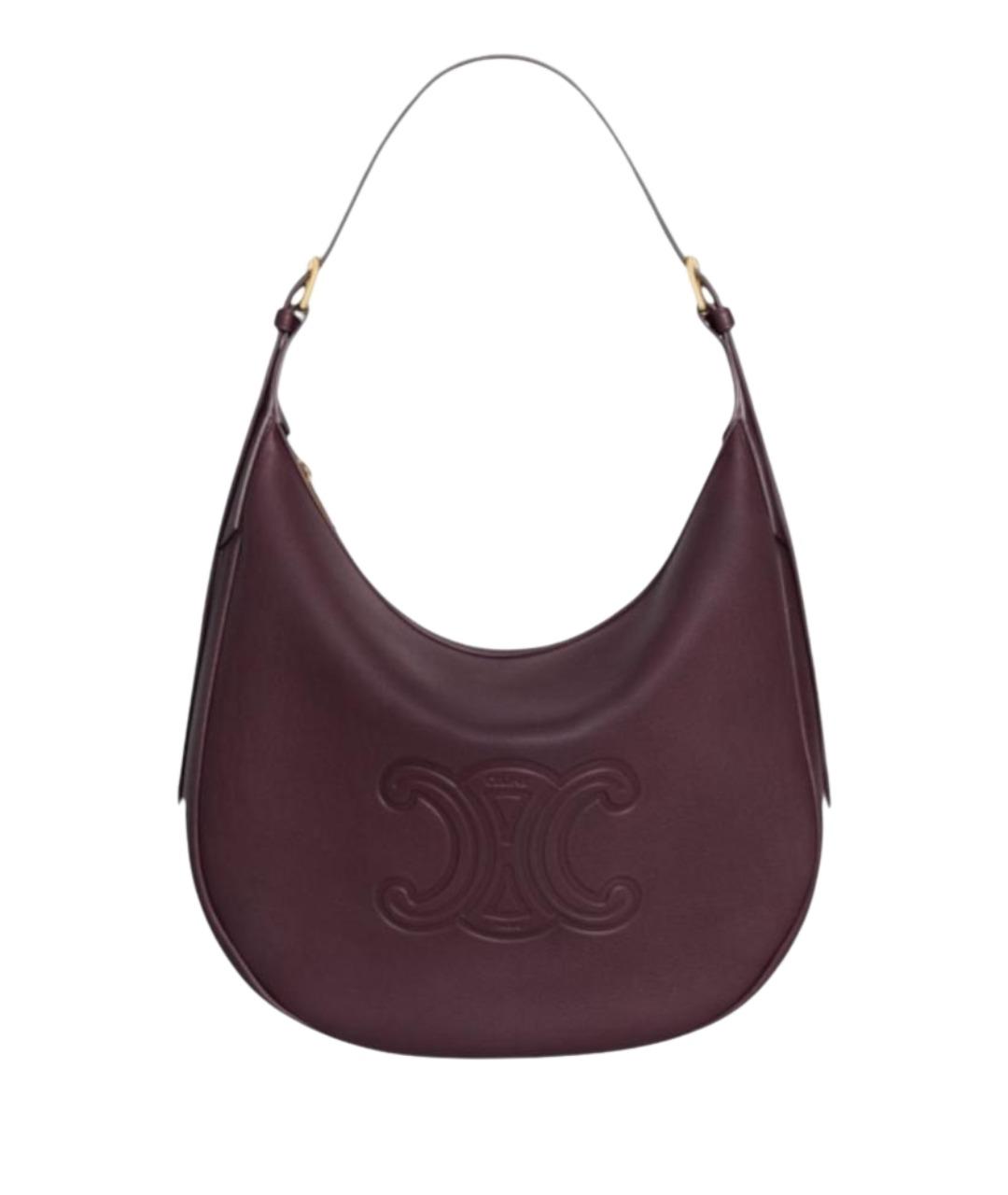 CELINE Бордовая кожаная сумка через плечо, фото 1