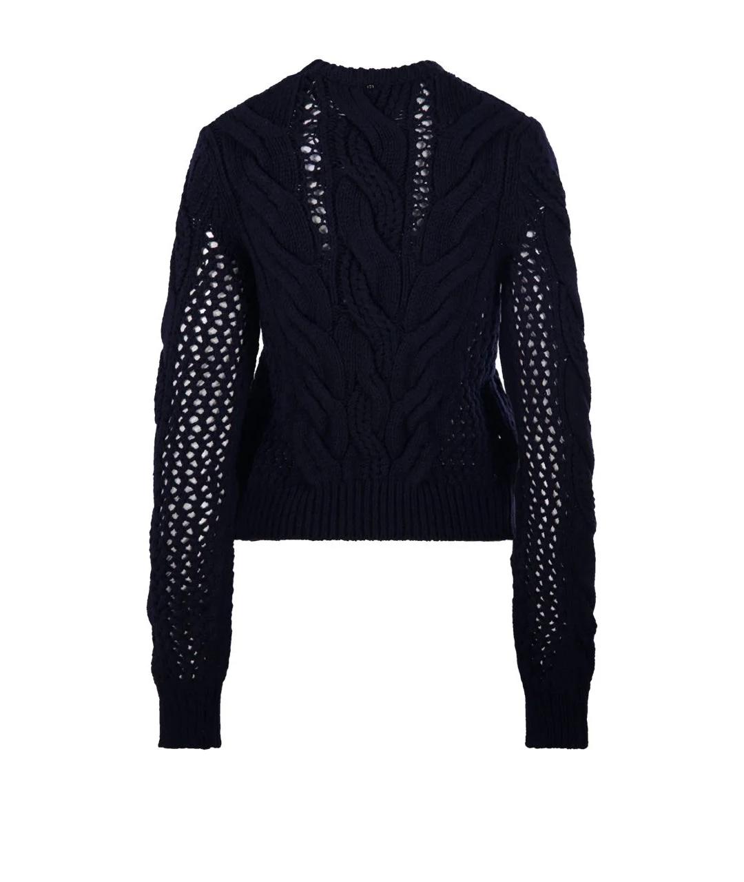 SPORTMAX Синий шерстяной джемпер / свитер, фото 2