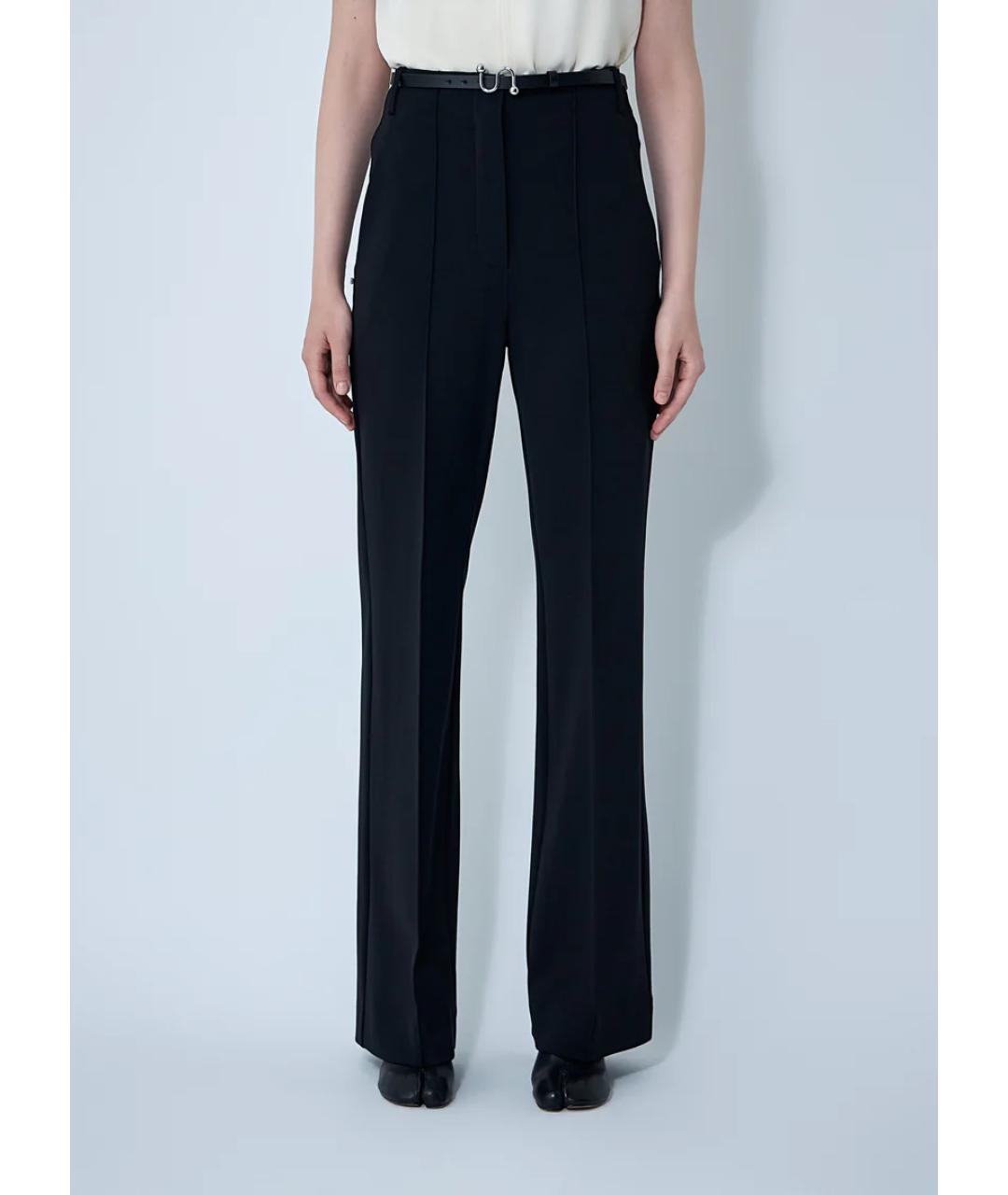 SPORTMAX Черные вискозные прямые брюки, фото 3