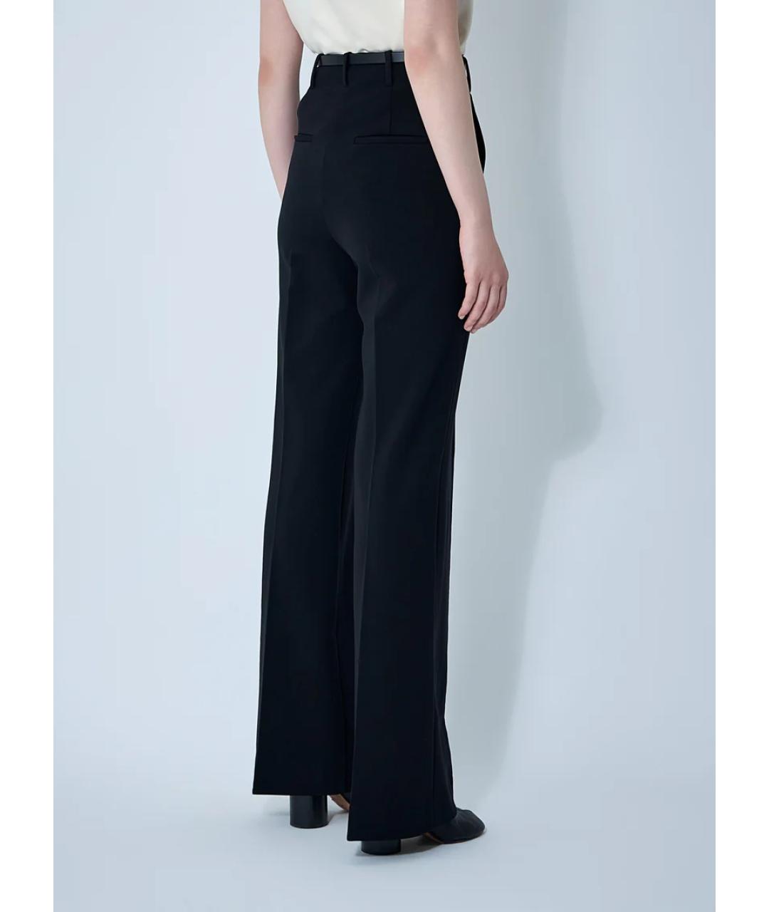 SPORTMAX Черные вискозные прямые брюки, фото 4