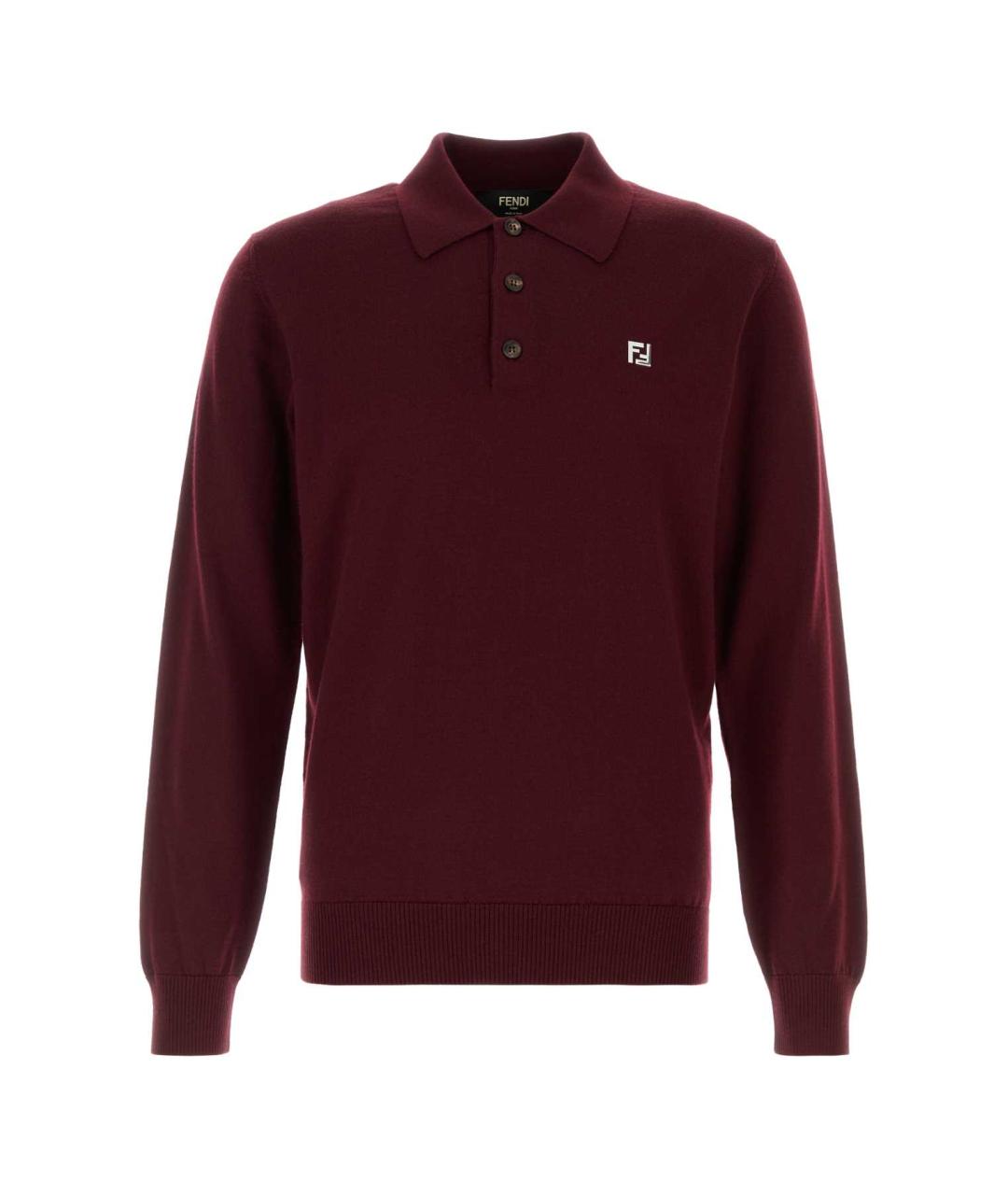 FENDI Бордовый шерстяной джемпер / свитер, фото 1