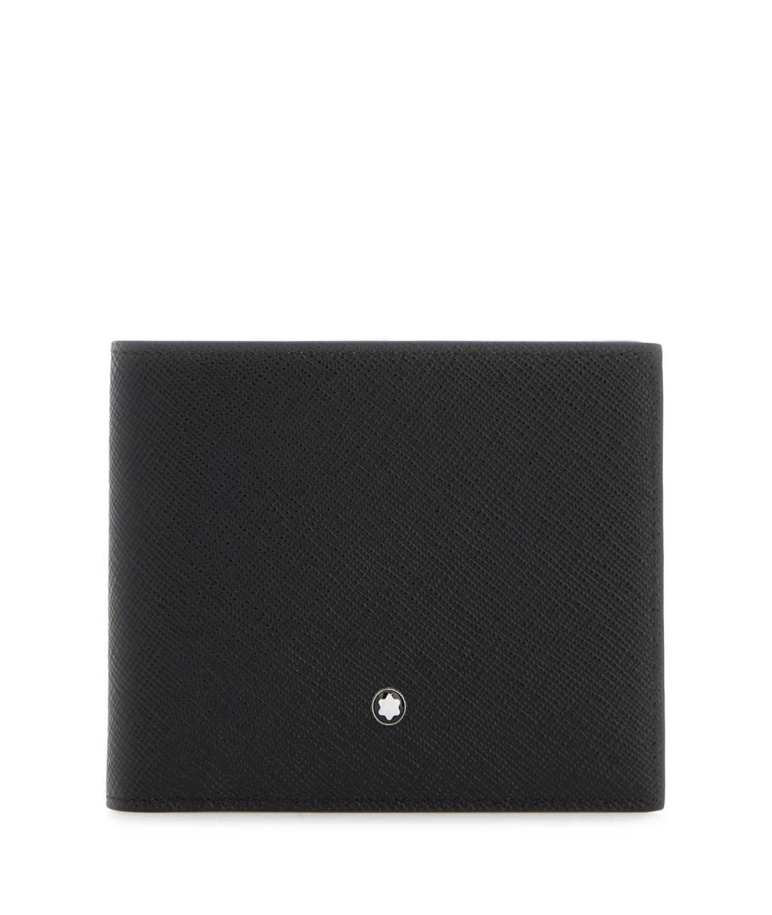 MONTBLANC Черный кожаный кошелек, фото 1