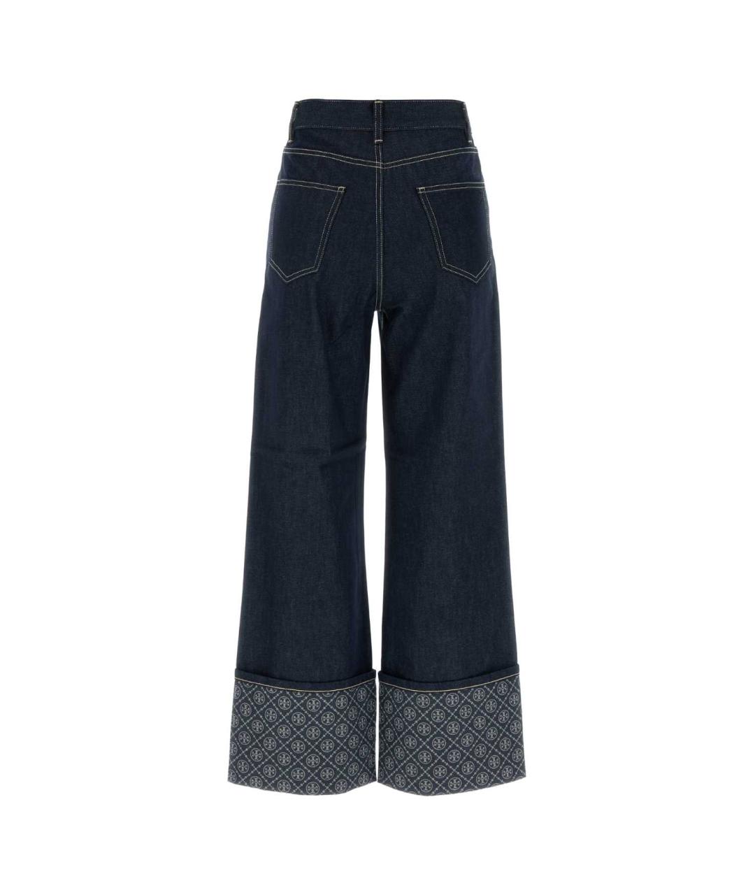 TORY BURCH Темно-синие хлопковые прямые джинсы, фото 2