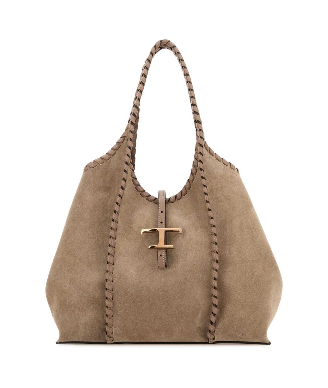 TOD'S Серая кожаная сумка с короткими ручками, фото 1