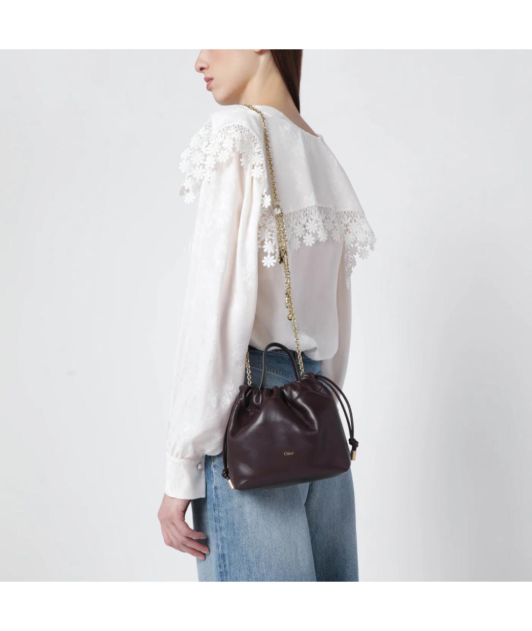 CHLOE Фиолетовая кожаная сумка с короткими ручками, фото 3