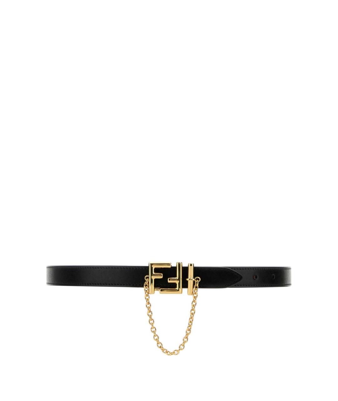 FENDI Черный кожаный ремень, фото 1