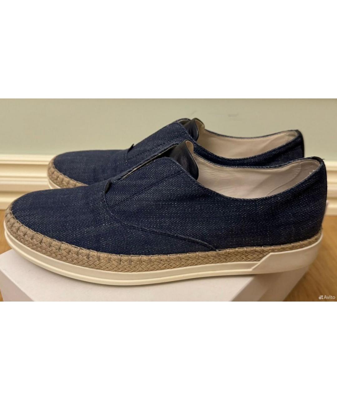TOD'S Темно-синие текстильные эспадрильи, фото 4
