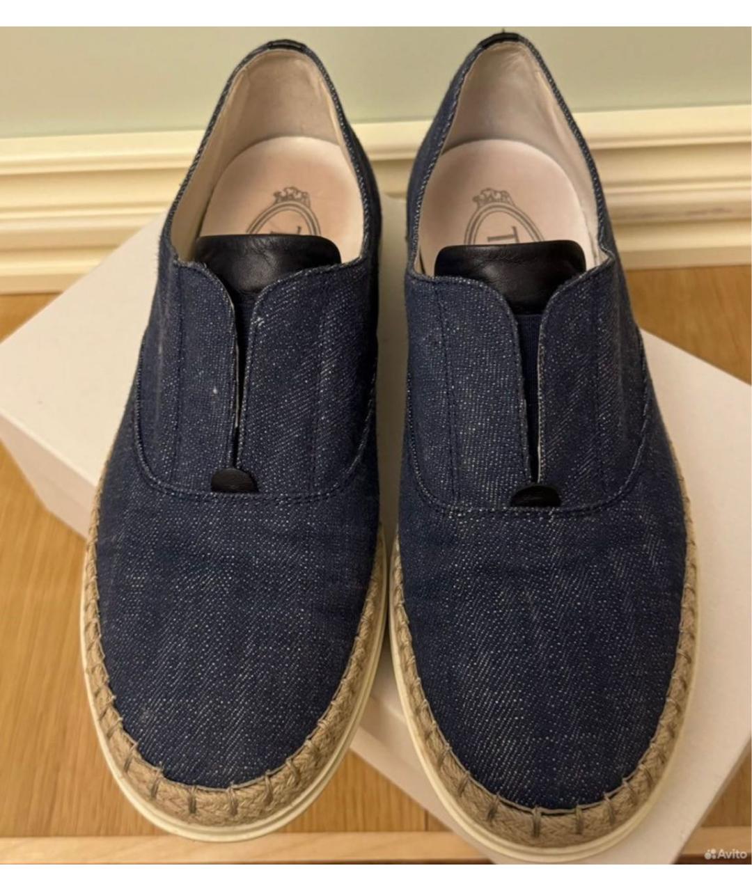 TOD'S Темно-синие текстильные эспадрильи, фото 3