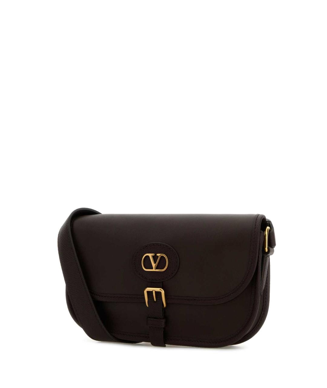 VALENTINO Коричневая кожаная сумка на плечо, фото 2