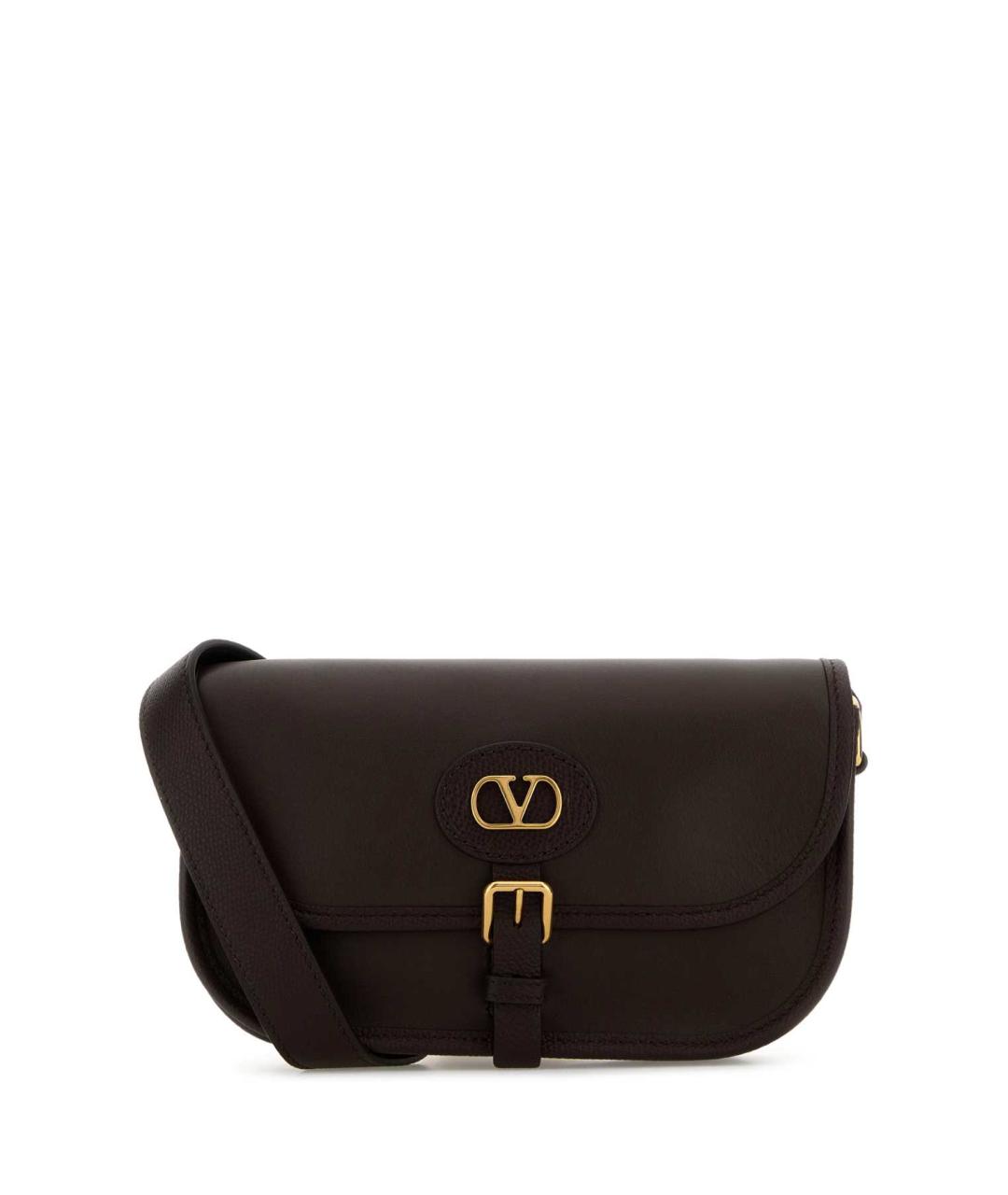 VALENTINO Коричневая кожаная сумка на плечо, фото 1