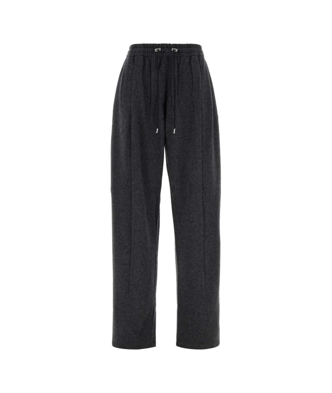 PRADA Серые шерстяные прямые брюки, фото 1