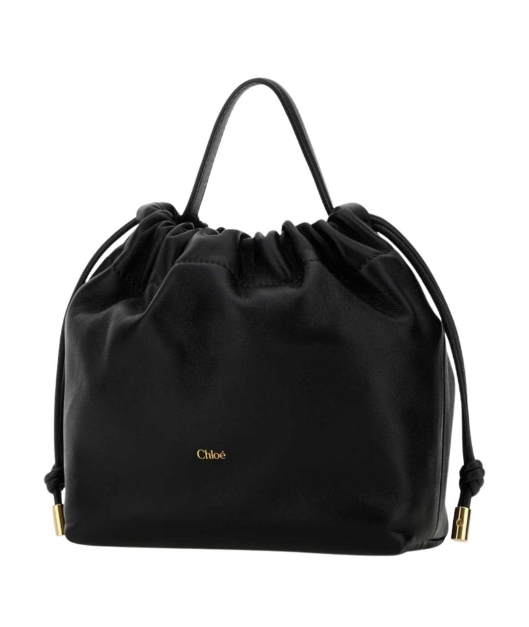 CHLOE Черная кожаная сумка с короткими ручками, фото 2