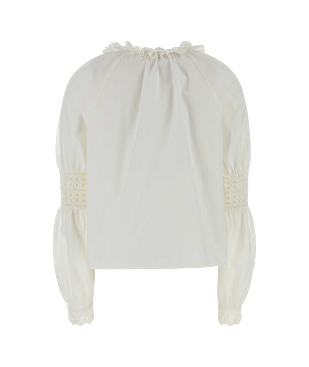ALBERTA FERRETTI Белая хлопковая блузы, фото 2