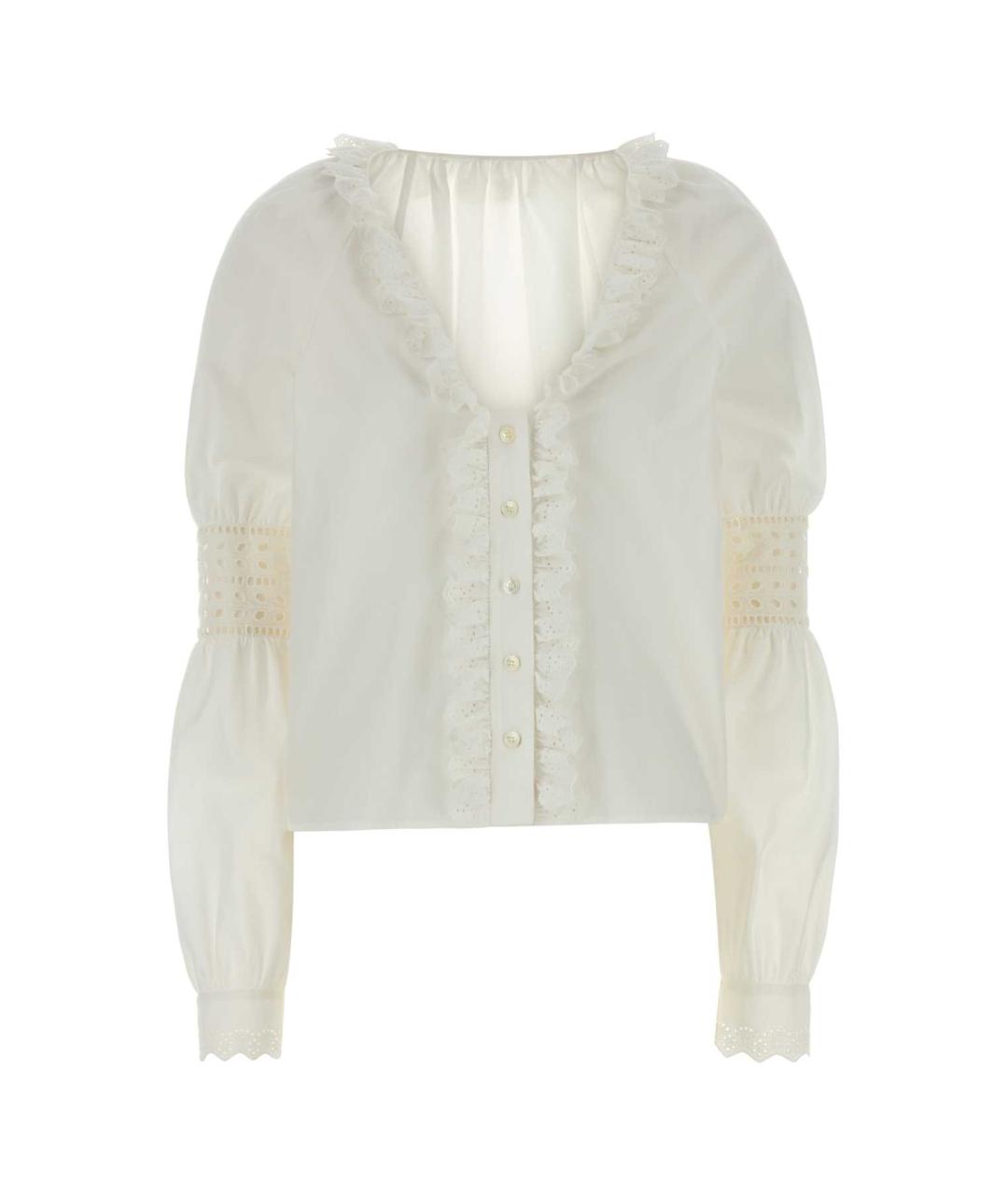 ALBERTA FERRETTI Белая хлопковая блузы, фото 1