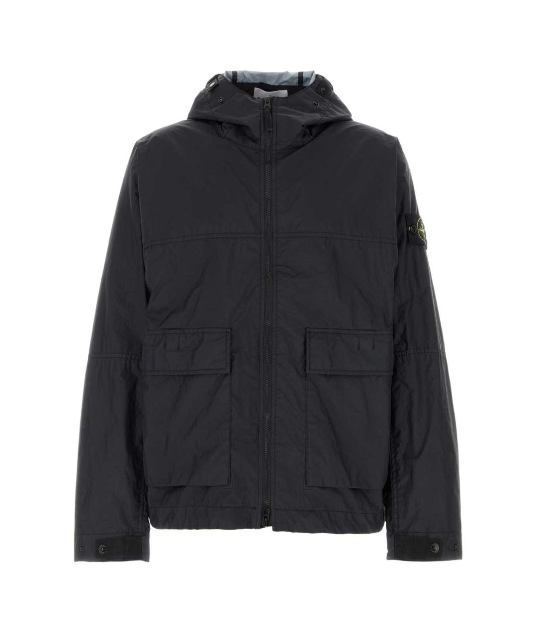 STONE ISLAND Темно-синяя полиамидовая куртка, фото 1