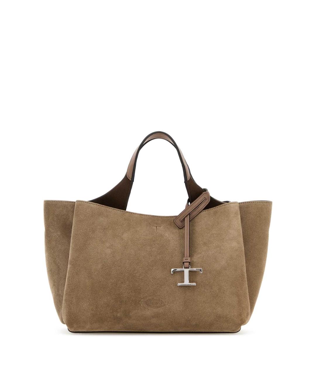 TOD'S Серая замшевая сумка тоут, фото 1