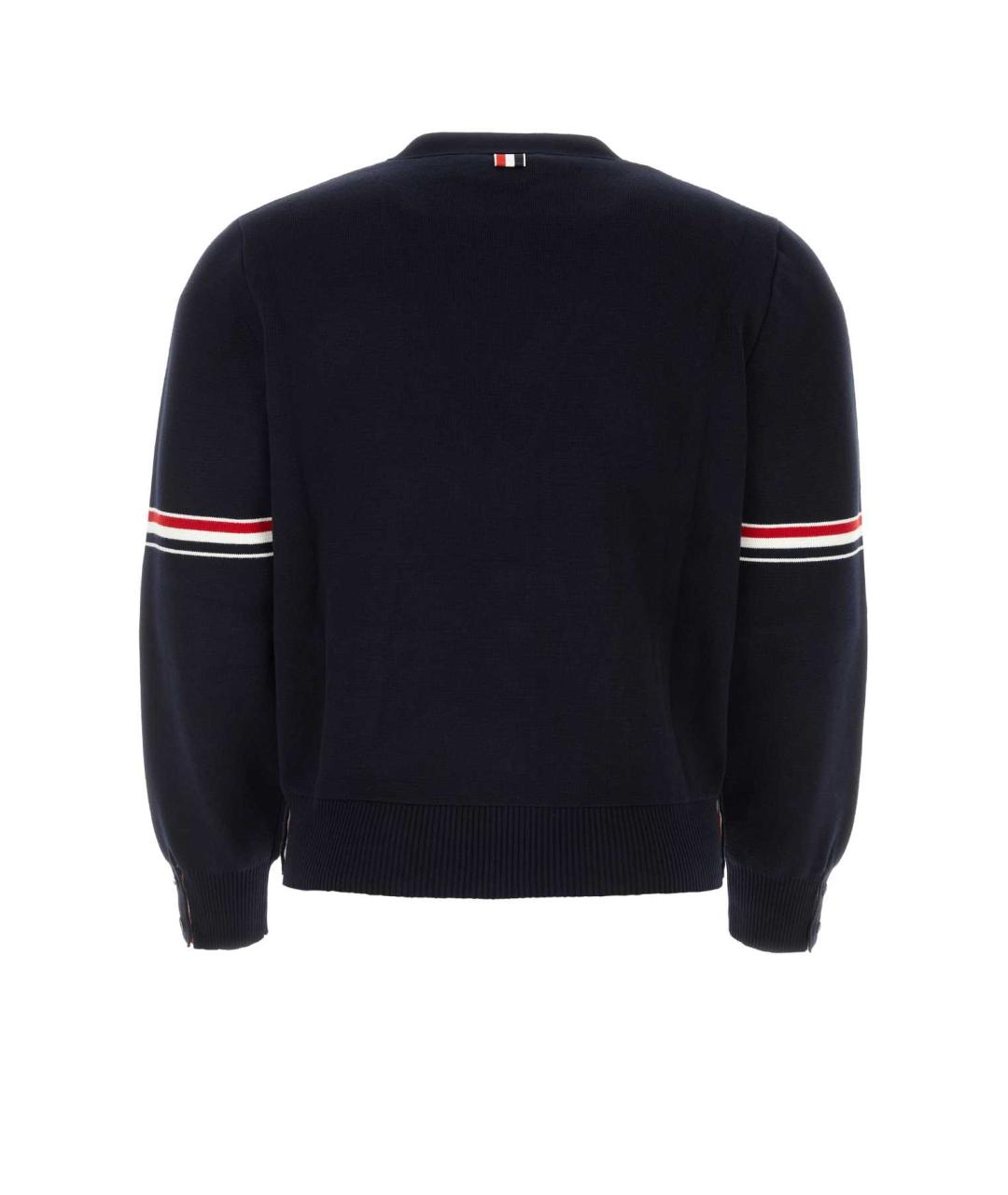 THOM BROWNE Темно-синий хлопковый кардиган, фото 2