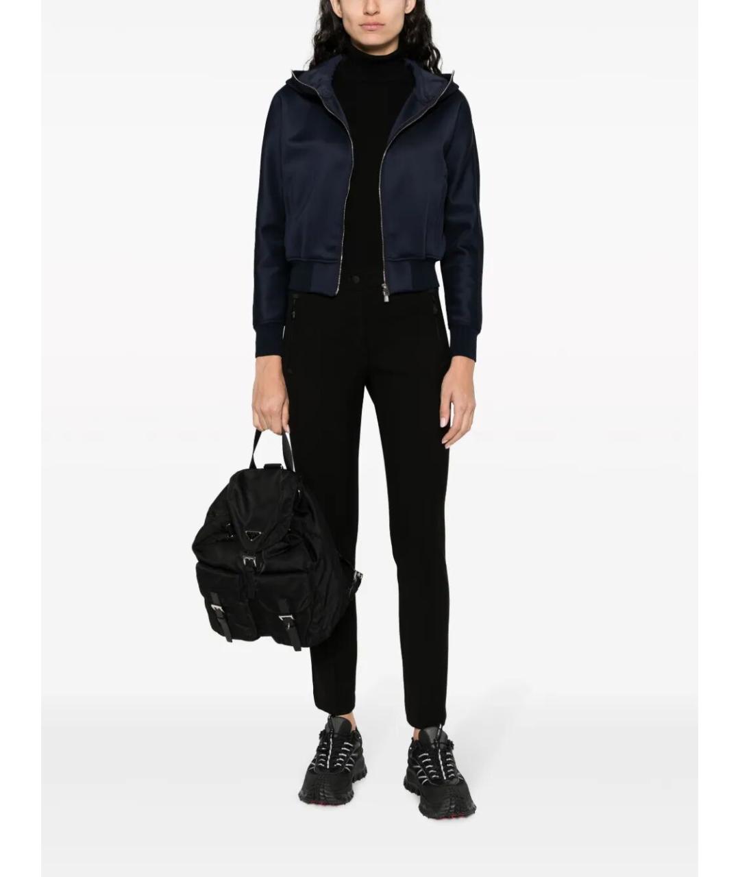 MONCLER GRENOBLE Черные полиамидовые брюки узкие, фото 2