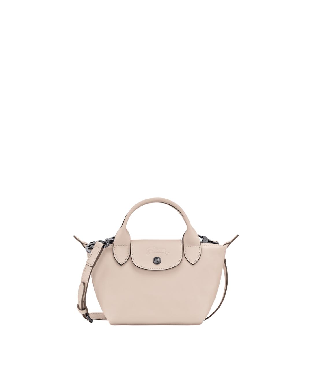 LONGCHAMP Бежевая кожаная сумка с короткими ручками, фото 1