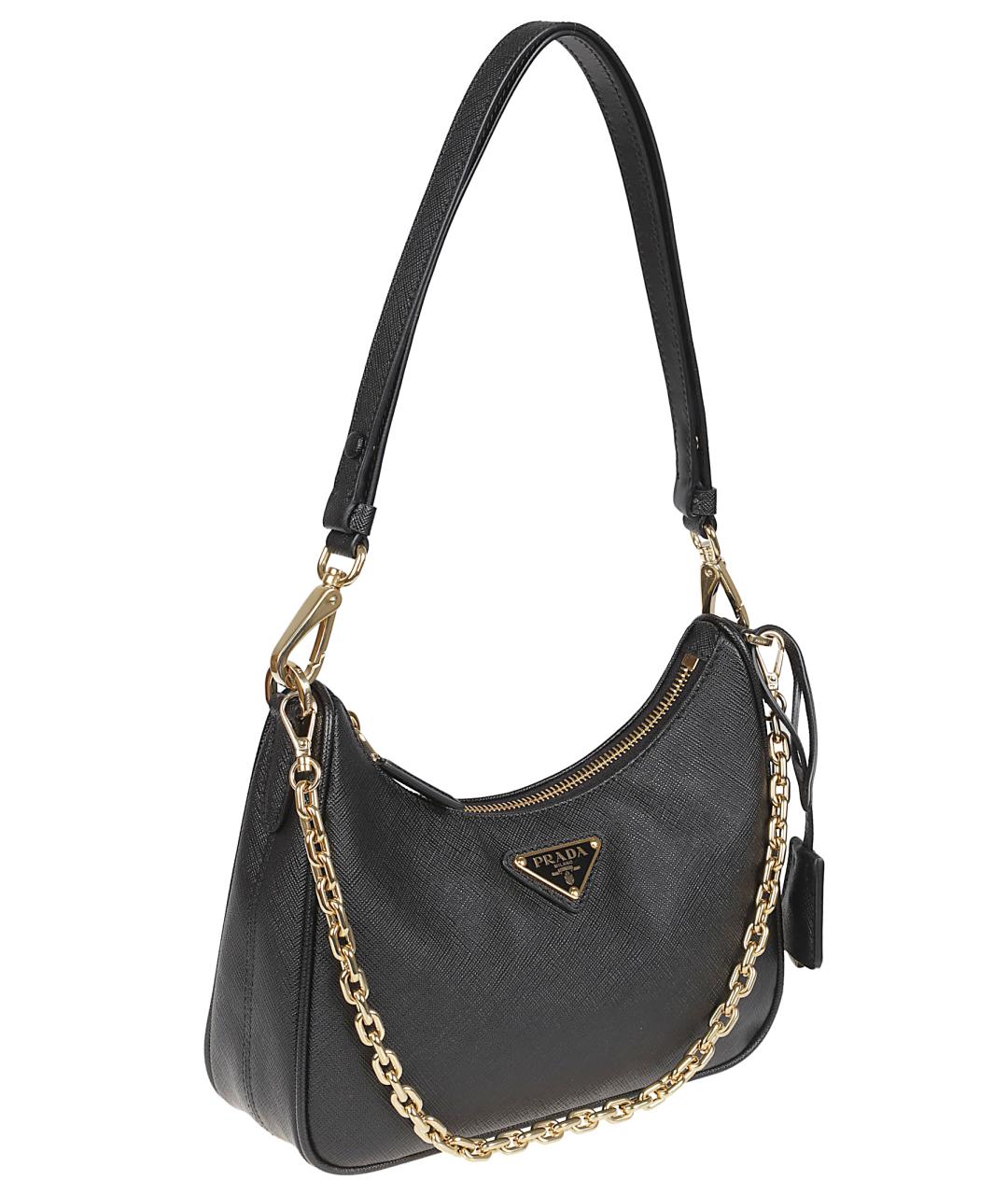 PRADA Черная кожаная сумка через плечо, фото 3