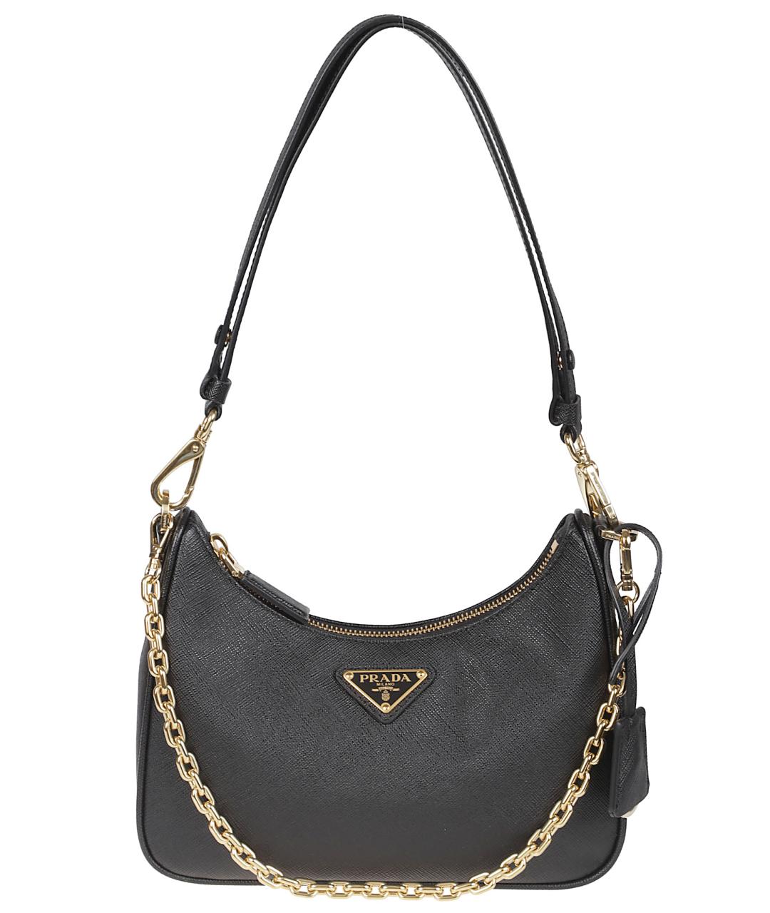 PRADA Черная кожаная сумка через плечо, фото 1