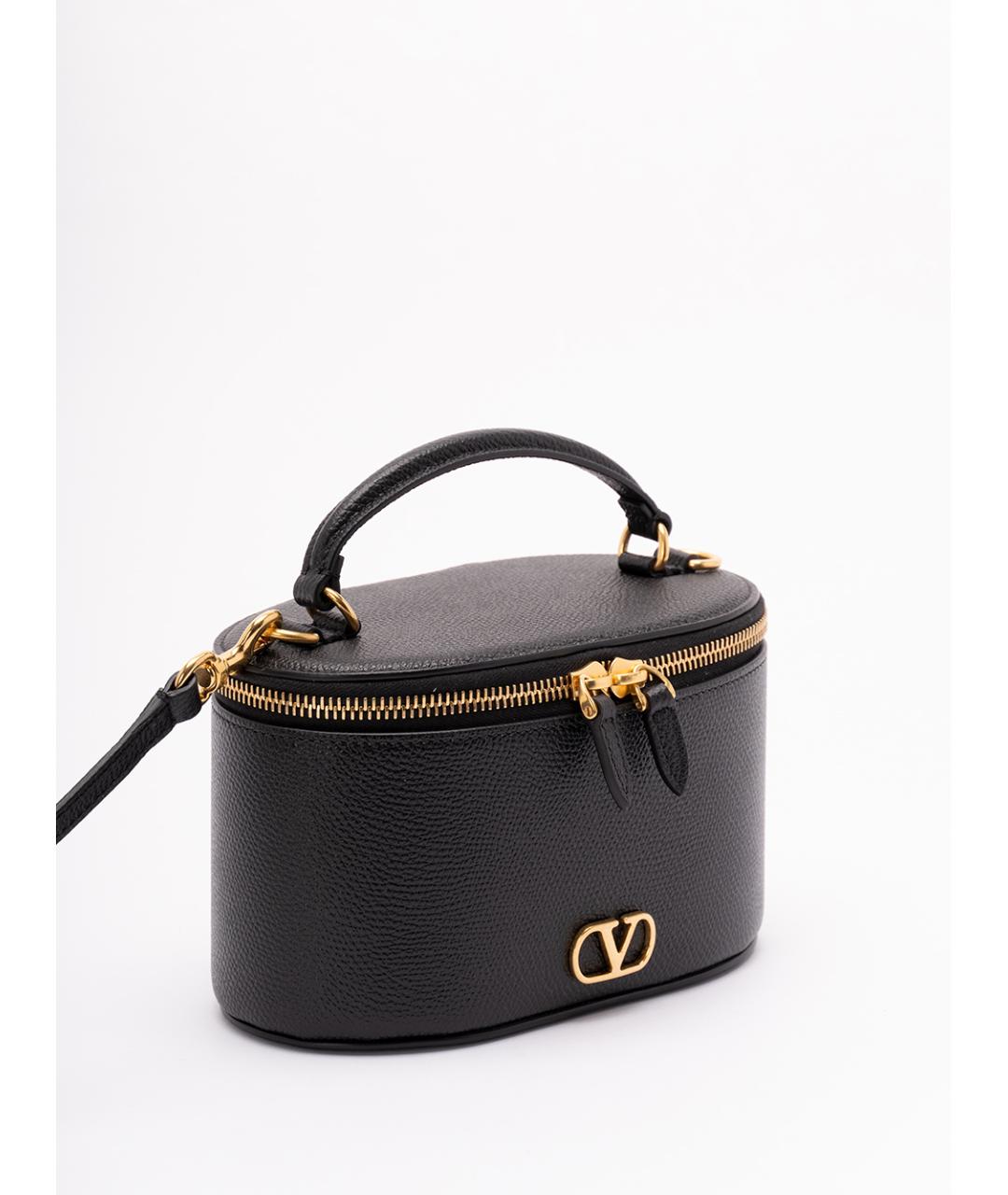 VALENTINO Черная кожаная сумка через плечо, фото 3