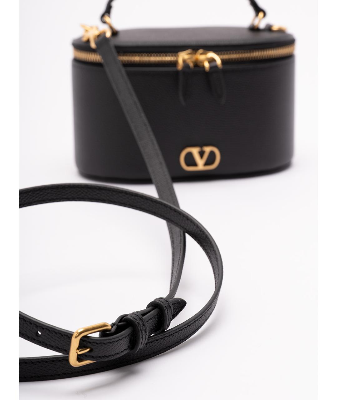 VALENTINO Черная кожаная сумка через плечо, фото 4