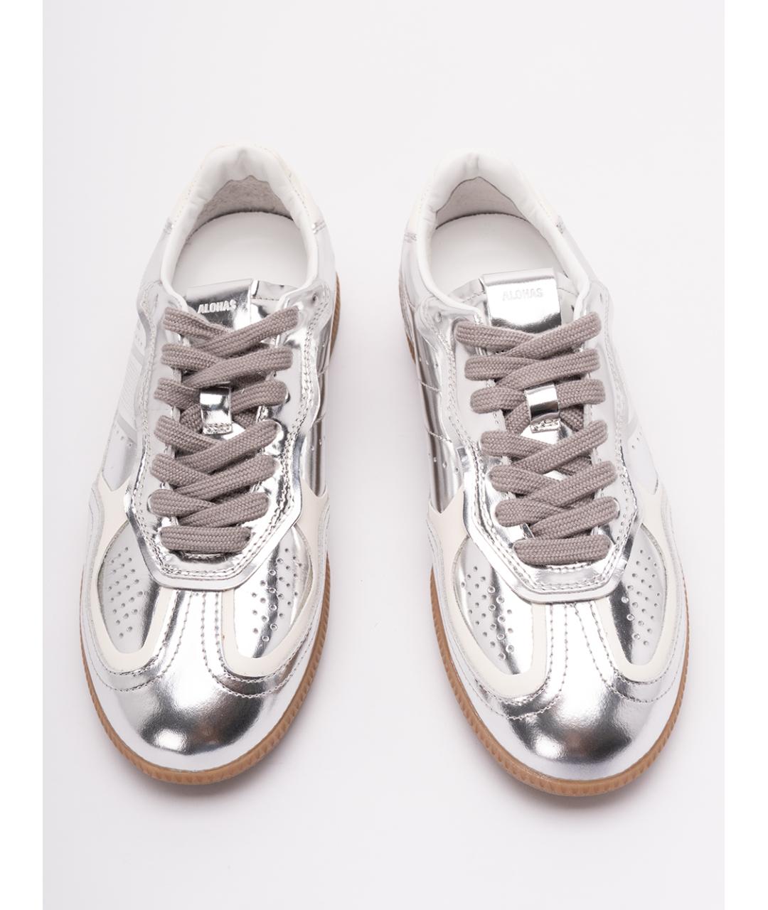 ALOHAS Серебряные кожаные кеды, фото 5